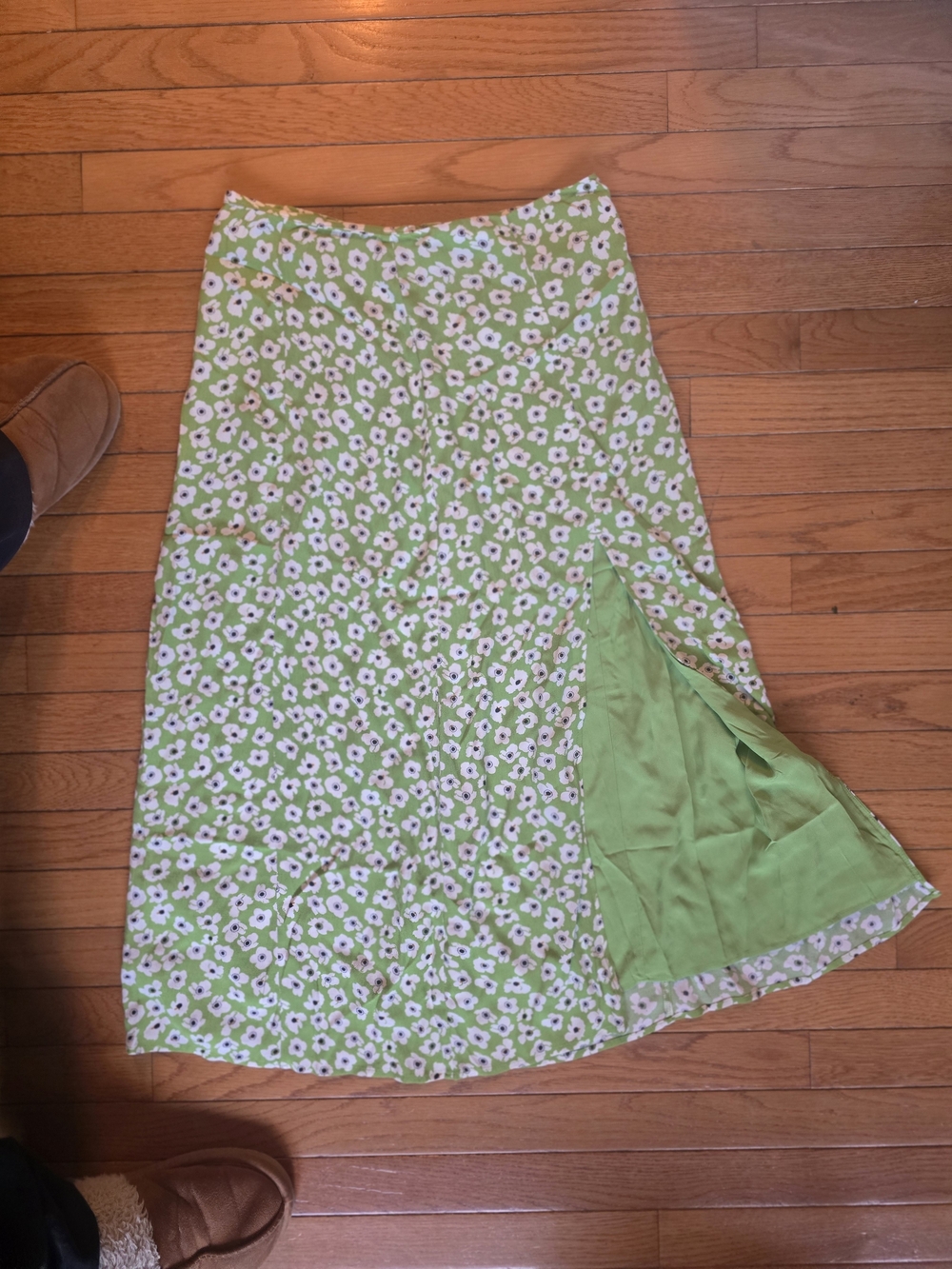 Maeve Green Floral Maxi Skirt